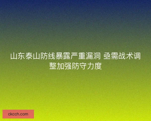 山东泰山防线暴露严重漏洞 亟需战术调整加强防守力度